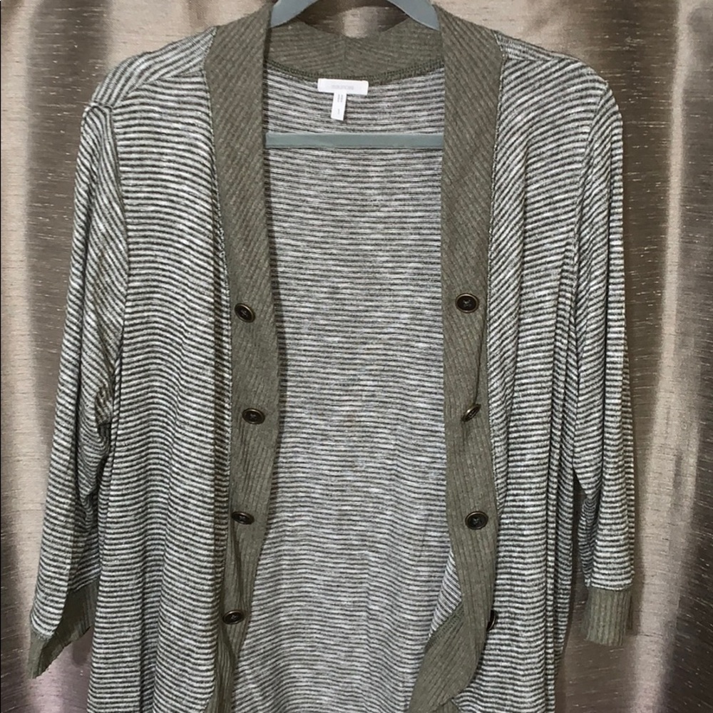 Maurice’s military knit cardigan
